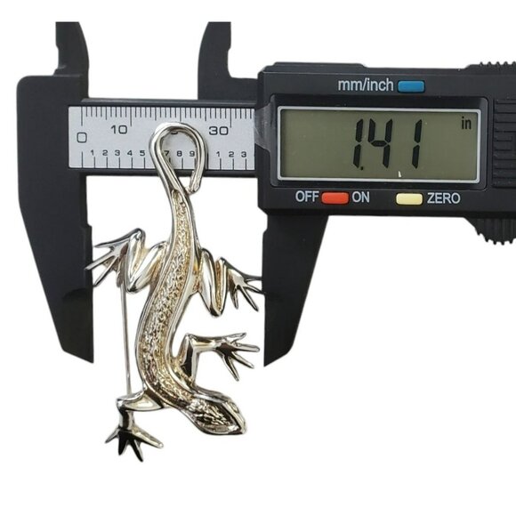 Sterling Silver Lizard Brooch Pin Textured D'Molino Mexico 925 17g TM-90 Iguana - Picture 8 of 10